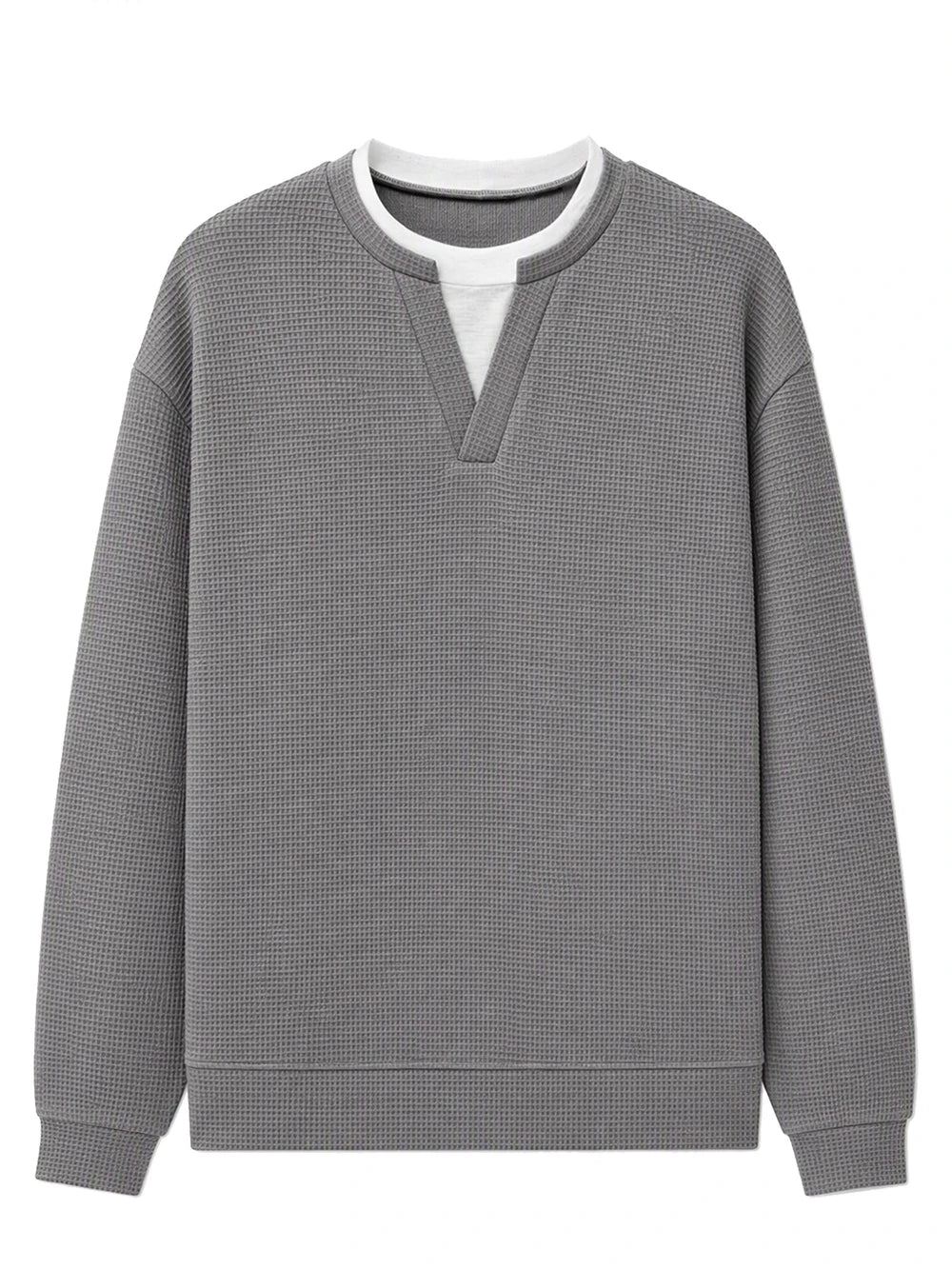 Textured Waffle Long Sleeve Tee