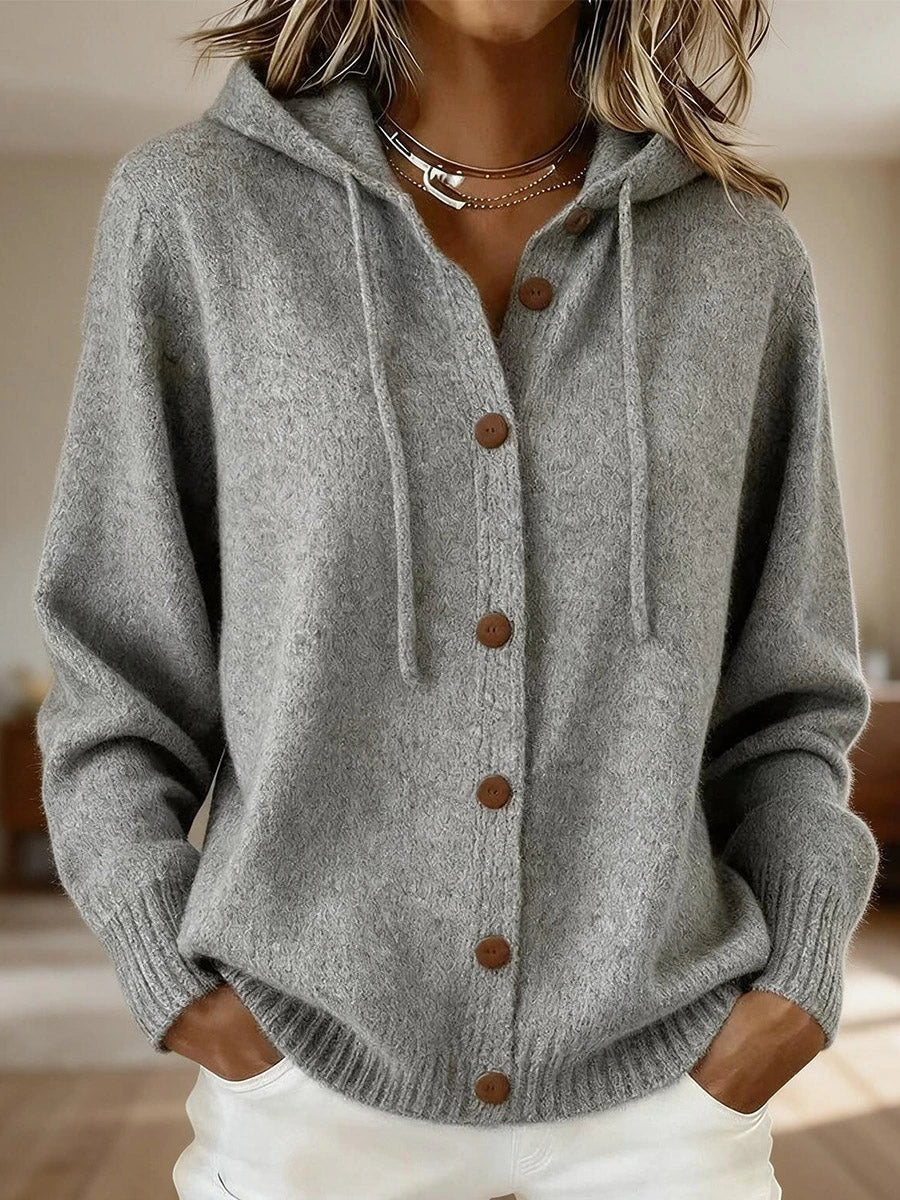Aster™ Cozy Hooded Cotton Cardigan