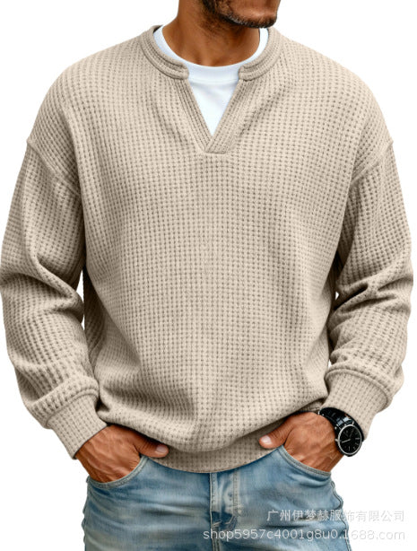 Textured Waffle Long Sleeve Tee