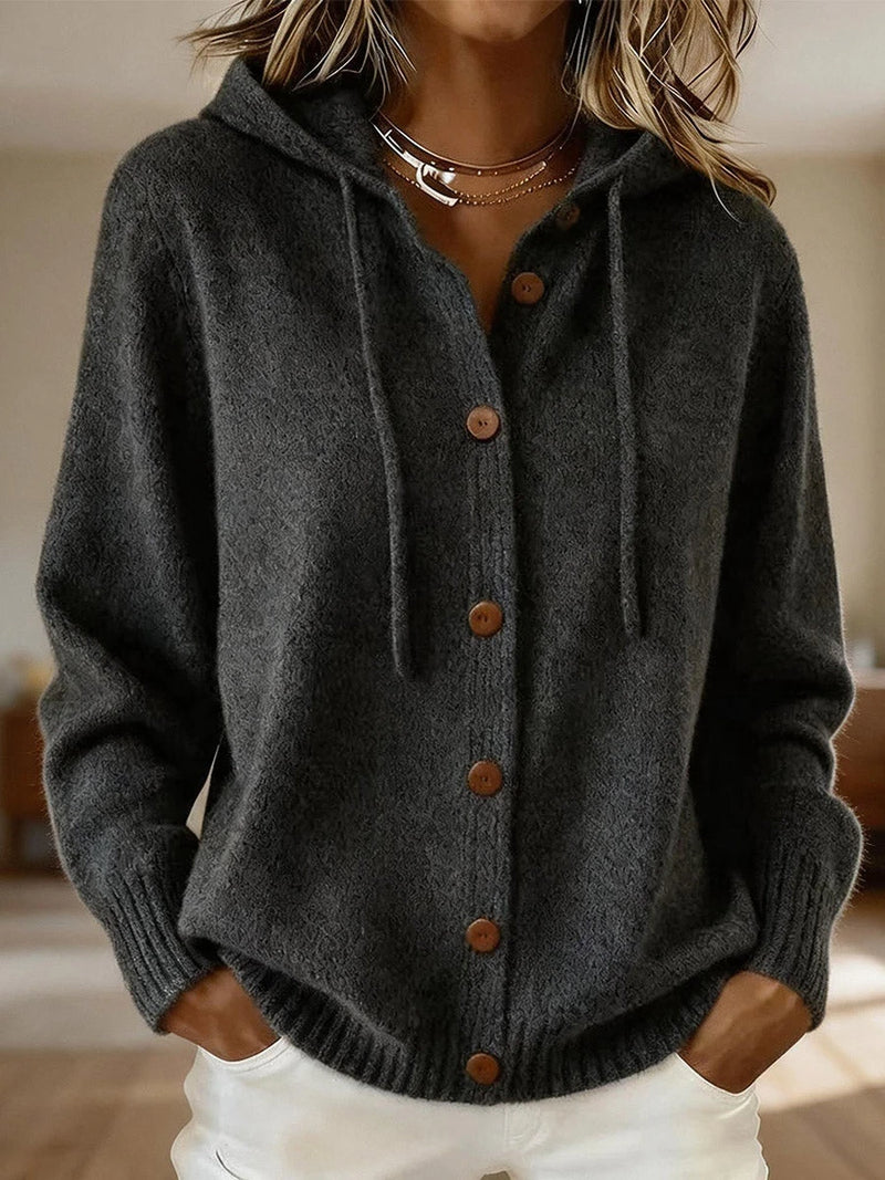 Aster™ Cozy Hooded Cotton Cardigan